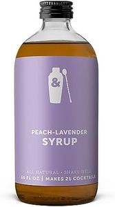 Shaker & Spoon Peach Lavender Cocktail Syrup, 16oz Floral & Fruity Flavored Syrups for Drinks, Vegan Cocktail Mixers, Mocktails, Non Alcoholic Drinks