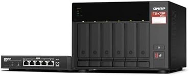 QNAP TS-673A 6-Bay AMD Ryzen Quad-Core 2.5GbE NAS with QSW-1105-5T 5-Port 2.5GbE Unmanaged Switch