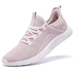 ALEADER Energycloud Running Shoes for Women Slip On Cushion Sneakers for Walking, Nurse, Tennis Shoes Light Pink Size 6 US