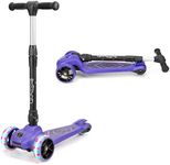Xootz Scout Tri-Scooter, LED 3-Wheeled Light Up Scooter for Toddlers, Adjustable Bar Height and Foldable Scooter, for Kids, Girls and Boys, ages 3+, Purple