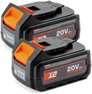 SENIX 20 Volt Max* 5.0 Ah Lithium-ion Battery for Lawn Mower,Snow Blower,Snow Shovel, Cordless Leaf Blower, Chainsaw,Power Tools, Fade-Free, Battery Indicator Lights, 2 Pcs