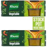 Vegetable Stock Bundle with Knorr Stock Pots 2 Packs of 4 x 28g Sustainably Sourced Vegetable Broth, Gluten Free, No Artificial Colours or Preservatives Ideal for Vegan or Meat Dishes