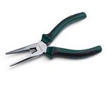 SATA ST70101AST 6-Inch Needle-Nose Pliers with Fine Serrations, Nickel-Chrome Steel Body and Anti-Slip Handles Green