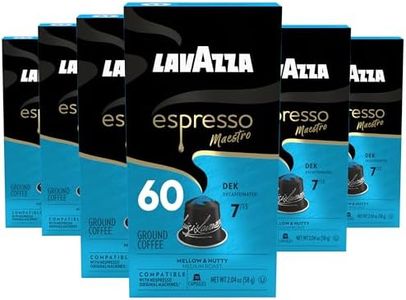 Lavazza Espresso Maestro Decaf (DEK) Aluminum Capsules Compatible with Nespresso* Original Machines, Medium Espresso Roast, Arabica and Robusta Blend (60 Capsules)