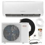 COSTWAY 18,000 BTU Mini Split Air Conditioner, with Heat Pump, 21 SEER2 Inverter Split AC Unit with 24H Timer, Auto Clean, Remote Control & Installation Kit for (18000BTU, 208-230V, 21 SEER2)