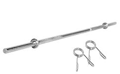 FratiiSingh's Straight 4ft Chromed Weight Lifting Rod with 2 Locks For Exercise, Fitness & Home Gym (25 MM Thick)