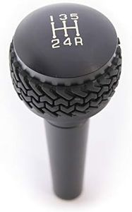 DV8 Offroad | Manual Shift Knob for 1997-2006 Wrangler TJ | 5-Speed Transmission | Billet Aluminum Construction | Rubber Tire Tread Grip | Anodized Finish | D-JP-180022-BK