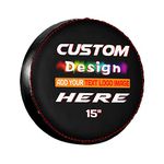 Custom Spare Tire Covers Add Your Own Personalized Text Name Image Universal Wheel Cover Waterproof Protectors Fits Tire for Trailer SUV RV Many Vehicle (15 inch)