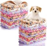 40 Pieces Blankets Soft Fluffy Fleece Washable Pet Blanket Dog Blanket Paw Print Pattern Fleece Blankets for Pets Puppy Blankets Fleece Throw Warm Bed Mat for Dog Puppy Cat, 24 x 16 Inches, 4 Colors