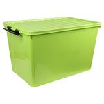 BUCKLE UP Plastic Multipurpose Box With Lid - 60 Litres (Green)