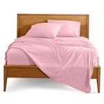 Bare Home Full Sheet Set - Luxury 1800 Ultra-Soft Microfiber Full Bed Sheets - Double Brushed - Deep Pockets - Easy Fit - 4 Piece Set - Bedding Sheets & Pillowcases (Full, Light Pink)