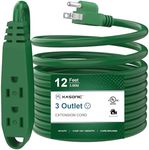 12-Feet 3 Outlet Extension Cord, Ka