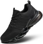 Chopben Men's Running Shoes Blade Non Slip Fashion Sneakers Breathable Mesh Soft Sole Casual Athletic Walking Shoes, Z30 Black, 6.5