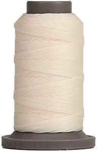 WUTA Round Waxed Thread Special Design for Leather Hand Sewing Leather Thread Wax String Polyester Cord Leather Craft Stitching Bookbind (Cream White, 0.65mm, 76Yards)