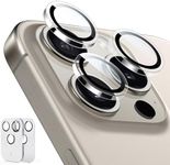 ESR Camera Lens Protector for iPhone 15 Pro Max/15 Pro/14 Pro Max/14 Pro, Armorite Individual Lens Protectors, Scratch-Resistant Ultra-thin Tempered Glass with Aluminum Edging, Set of 2, Clear