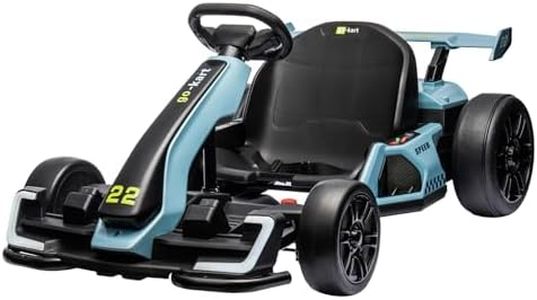 Nasitip 24V Electric Go Kart,300W Powerful Drift Kart for Kids, Electric Pedal Kart,with 300W Strong Motor, Drift/Sport Mode, Big Battery, Eva Tire,Length Adjustmen for Outdoor Racing Toy-Blue