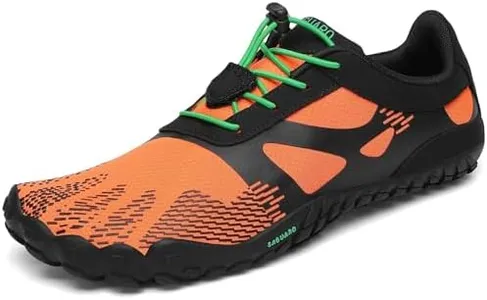 SAGUARO Barefoot Shoes Men Wide Toe Box Minimalist Trail Runner Sneakers Mens Fitness Gym Shoe Vitality III Size US 12.5 Women/10.5 Men Cadmium Orange