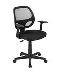 Flash Fundamentals Mid-Back Black Mesh Swivel Ergonomic Task Office Chair with Arms