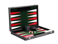 Beautiful Luxury Travel Leather Backgammon Set Family Board Game With Backgammon Pieces Malachite Green 15 Inch