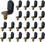 MYYZMY Bronze Shelf pins, 40pcs L-Shaped Clips 1/4 Inch Shelf Support Pegs for Glass Supports, with Rubber Sleeve Black