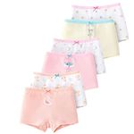 LeQeZe Girls Knickers Soft Cotton Kids Underwear Pants 6 Pack Size 8-9 years