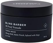 Blind Barber 90 Proof Hair Pomade for Men - Strong Hold, Natural Finish - Water-Based Pomade for Men with Hops & Tonka Bean - Free of Greasy Oils, Easy to Use Matte Pomade - (2.5 Oz)