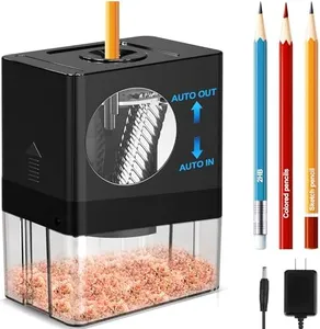 Color Pencil Sharpeners, Electric Pencil Sharpener Battery Operated for 8mm Pencils, Hands Free Pencil Sharpener, Sharp Pencil Sharpener for Artists, Sharpen 1.4inch Short Pencils,Save Colored Pencils