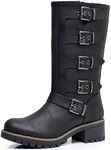 GLOBALWIN Women's The Twisted Riding Motorcycle Boots, 23yy11 Black, 6.5