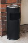 Curvaso HQ PREMIUM METAL STANDING Bin RESTAURANT GARDEN PUB CLUB BIN OUTDOOR INDOOR STAINLESS STEEL (BLACK ROUND)