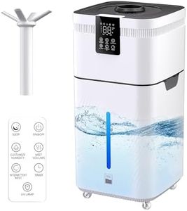 LRAZU 30L/7.93Gal Humidifier Large Room 4200 ft², Supersized Cool Mist, 120H Quiet Humidifiers for Bedroom, 3000mL/h Mist Output, Touch/Remote Control, Humidifiers for Home, Whole House, Plant, White