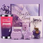 Birthday Pamper Gifts for Women, Unique Bath Sets Self Care Package for Her, Get Well Soon Relaxing Spa Present, Ladies Pamper Hamper Christmas Birthday Gifts for Mum Wife Friend (Lavender)