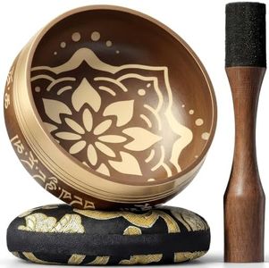 Silent Mind Klangschale Ø10 cm Bronze – Handgefertigtes Komplett-Set mit Kissen und Klöppel, für Anfänger geeignet, klarer stabiler Klang, ideal für Meditation und Achtsamkeit