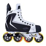 Alkali Hockey RPD Lite Adult Inline Roller Hockey Skates with 80mm Wheels and ABEC 7 Bearings, Skate Size 11, Shoe Size 12-12.5, Black and White