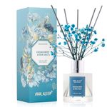 Airkeep Reed Diffuser Set,3.38 fl oz (100 ml) - Ocean Mist&Sea Salt Oil Diffusers with 8 Reed Sticks，Home Fragrance Reed Diffuser for Bathroom Shelf Decor