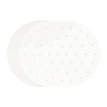 100 PCS Bamboo Steamer Liner, 10" Round Air Fryer Parchment Paper with Holes, White Anti-Stick Steamer Paper