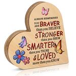 Inspirational Gifts, Personalised LED Heart-Shaped Bedside Lamp, Wooden Engraved Night Light for Children, Best Friend Birthday Gifts, Graduation Gifts, Always Remember You are Braver Than You Believe