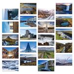 Dear Mapper Iceland Vintage Landscape Postcards Pack 20pc/Set Postcards From Around The World Greeting Cards for Business World Travel Postcard for Mailing Decor Gift