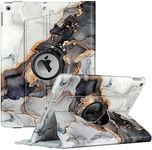 Fintie Rotating Case for iPad 9th Generation (2021) / 8th Generation (2020) / 7th Gen (2019) 10.2 Inch - 360 Degree Rotating Stand Cover with Pencil Holder, Auto Wake Sleep, Cloudy Marble