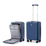 MILADA Carry On Luggage 22x14x9 Airline Approved Spinner Wheels TSA Luggage Hard Shell for Women Men Rolling Aluminum Frame Travel Luggage 20 Inch,Dark Blue