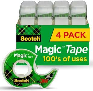 Scotch Magic Tape, Invisible, Home Office Supplies and Back to School Supplies for College and Classrooms, 4 Rolls with 4 Dispensers