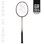 Yonex GR 303i Black Aluminium Badminton Racquet with Full Cover(Made in India)