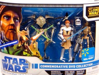 Star Wars Clone Wars Commemorative DVD Collection 1 (Obi-Wan Kenobi, General Grievous and Battle Droid)