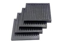 Aicon Anti Vibration Rubber Ribbed Pads, Premium and Long Lasting Quality (100mm x 100mm x 12mm Thickness, 4)