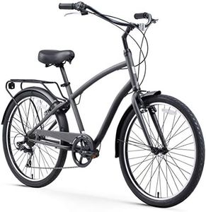sixthreezero EVRYjourney Men's Beach Cruiser Bike, Steel Sport Hybrid Bicycle, 26 Inch Wheels, Multiple Speed Options and Color Options