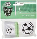 Baked With Love Football Cupcake Picks, Football Cake Decorations, Cake Toppers - 24 Pack