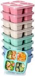 Kakating 8-Pack Bento Snack Boxes - Double Compartment Condiment Containers | Meal Prep Containers Reusable - Lunchable Container Adult (8)