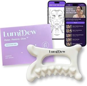 LumiDew Ceramic Guasha Tool for Face & Body - Lymphatic Drainage Massager, Face Sculpting Tool, Jawline Shaper & Double Chin Reducer - Self Care Gifts