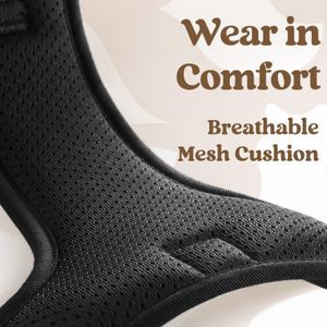 rabbitgoo Large Dog Harness – No-Pull Adjustable, Black