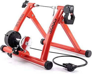 CXWXC Bicycle Roller Trainer, Foldable Steel Bike Trainer with Quick Release Front Wheel Mat Wheel Trainer for 26-29 Inch Bicycle Training Cycling Home Indoor (26-29, Red)