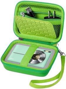 Carrying & Protective Case for Digital Camera, AbergBest 21 Mega Pixels 2.7" LCD Rechargeable HD/Kodak Pixpro/Canon PowerShot ELPH 180/190 / Sony DSCW800 / DSCW830 Cameras for Travel - Grass Green